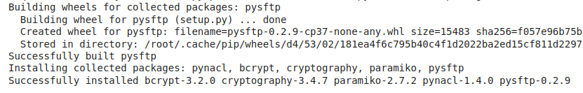 connecting to sftp server